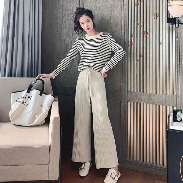 women's tracksuits casual long sleeve knitted two peice suit women o-neck striped pullovers and solid high waist wide leg pants ko, Gray
women's tracksuits casual long sleeve knitted two peice suit women o-neck striped pullovers and solid high waist wide leg pants ko, Gray