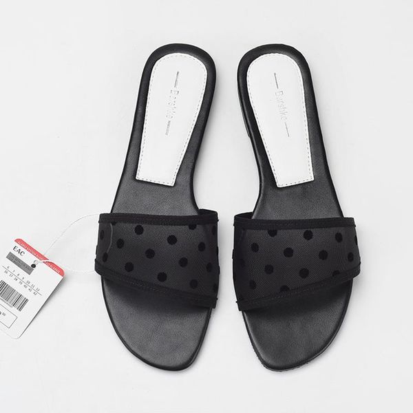 slippers breathable mesh polka dot flats women solid outdoor open toe slides back lace femmes pantufa shoes big size 36-41, Black
slippers breathable mesh polka dot flats women solid outdoor open toe slides back lace femmes pantufa shoes big size 36-41, Black