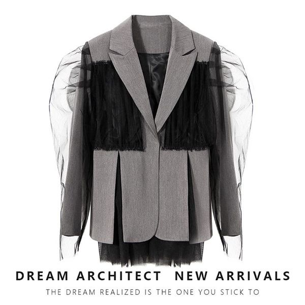 women's suits & blazers superaen fashion mesh patchwork small suit 2021 autumn design contrast color split jacket female coat, White;black
women's suits & blazers superaen fashion mesh patchwork small suit 2021 autumn design contrast color split jacket female coat, White;black