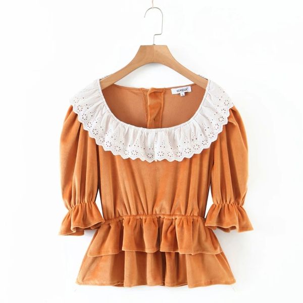 spring women square collar lace frills cascading ruffle shirt female puff sleeve blouse casual lady loose blusas s8609 210430, White
spring women square collar lace frills cascading ruffle shirt female puff sleeve blouse casual lady loose blusas s8609 210430, White