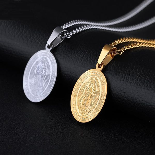 pendant necklaces coin virgin of guadalupe pendants necklace gold color stainless steel women men fashion jewelry gifts chain, Silver
pendant necklaces coin virgin of guadalupe pendants necklace gold color stainless steel women men fashion jewelry gifts chain, Silver