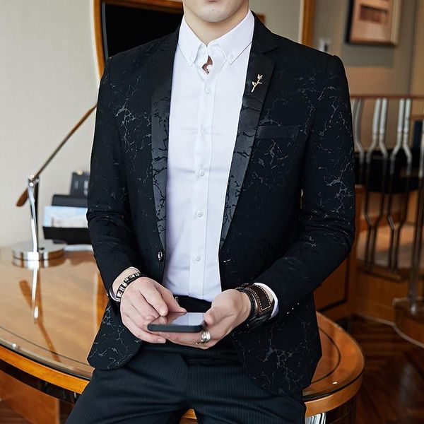 men's suits & blazers luxury fashion print blazer royal blue black personality rose jacquard slim jacket business casual party wedding, White;black
men's suits & blazers luxury fashion print blazer royal blue black personality rose jacquard slim jacket business casual party wedding, White;black