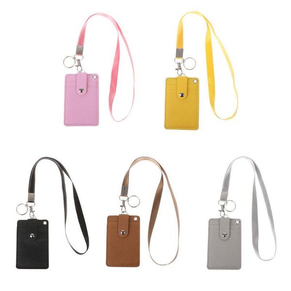 card holders 11x7.2cm office work school id badge holder with keyring rope layards neck strap, Brown;gray
card holders 11x7.2cm office work school id badge holder with keyring rope layards neck strap, Brown;gray