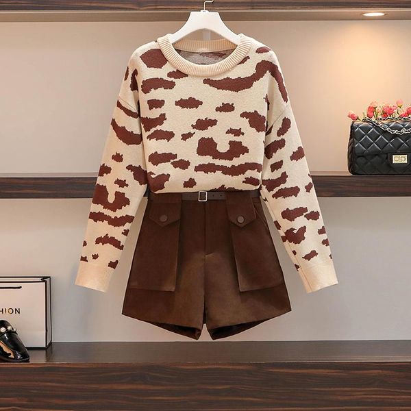 women's tracksuits sweater suits 2021 autumn winter knitted pullover and wool shorts two piece sets feamle ol long woman, Gray
women's tracksuits sweater suits 2021 autumn winter knitted pullover and wool shorts two piece sets feamle ol long woman, Gray