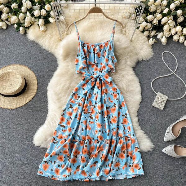 casual dresses floral print spaghetti strap midi dress for women sleeveless ruffles sash lace up a-line beach holidays party vestidos, Black;gray
casual dresses floral print spaghetti strap midi dress for women sleeveless ruffles sash lace up a-line beach holidays party vestidos, Black;gray