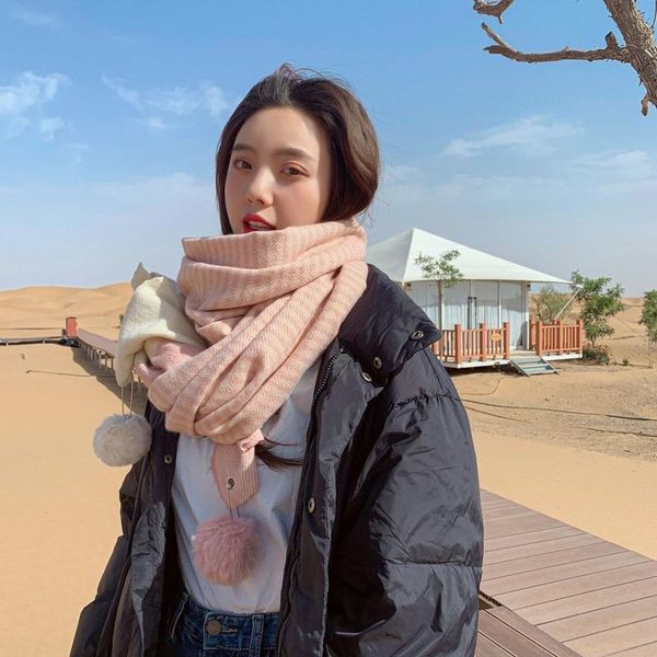 scarves 2021 autumn and winter warmth, soft fashionable, all-match women's striped drop ball scarf warm faux cashmere shawl, Blue;gray
scarves 2021 autumn and winter warmth, soft fashionable, all-match women's striped drop ball scarf warm faux cashmere shawl, Blue;gray