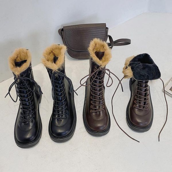 boots 2021 winter high-heeled genuine leather women thick wool warm military high-quality female snow, Black
boots 2021 winter high-heeled genuine leather women thick wool warm military high-quality female snow, Black