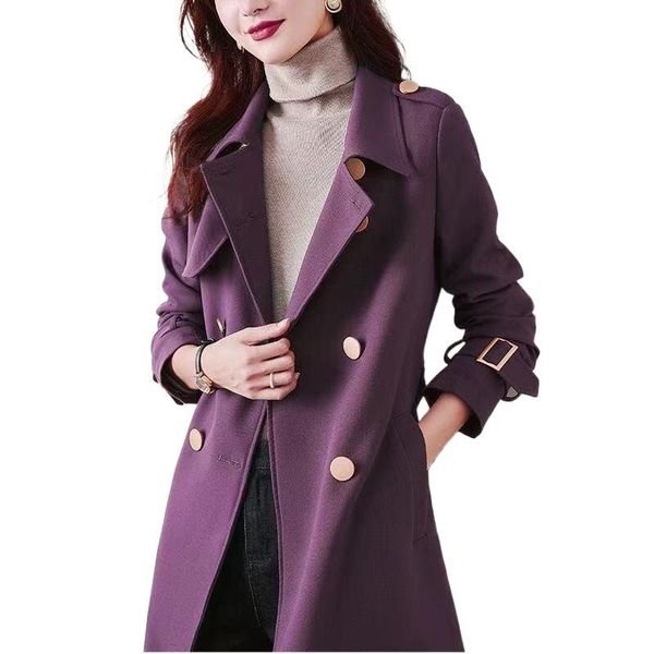 welfare style 2021 jacket mid-length double-breasted thin women's windbreaker wool & blends, Black
welfare style 2021 jacket mid-length double-breasted thin women's windbreaker wool & blends, Black