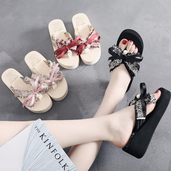 slippers women bowknot princess shoes sweet thick bottom flip-flops non-slip woman beach slipperspearls female outdoor, Black
slippers women bowknot princess shoes sweet thick bottom flip-flops non-slip woman beach slipperspearls female outdoor, Black