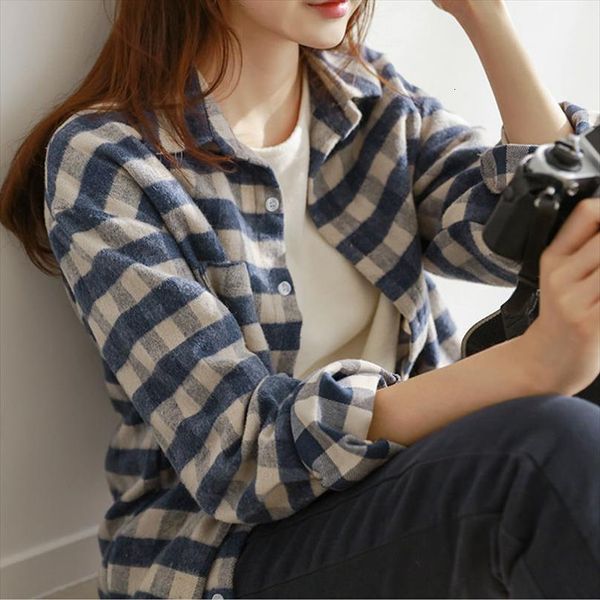arrival spring fashion long sleeve women blouses preppy style turn down collar loose plaid blouse casual ladies d222, White
arrival spring fashion long sleeve women blouses preppy style turn down collar loose plaid blouse casual ladies d222, White