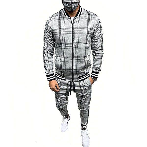 colorful plaid men casual zipper tracksuits autumn male sweatshirt pocket fashion jackets sets, Gray
colorful plaid men casual zipper tracksuits autumn male sweatshirt pocket fashion jackets sets, Gray