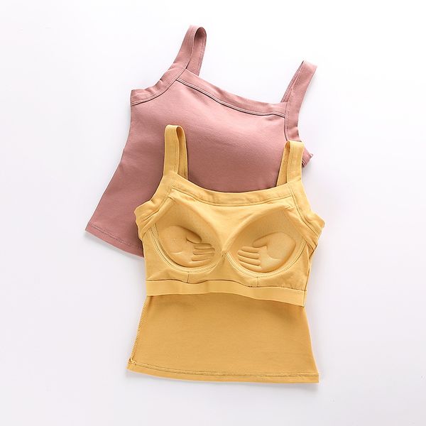 Lady Basic Seamless Top Padded Solid Color Simple Camisoles Breathable Comfortable Cotton Crop Top Underwear, Yellow top
Lady Basic Seamless Top Padded Solid Color Simple Camisoles Breathable Comfortable Cotton Crop Top Underwear, Yellow top