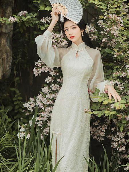 casual dresses lantern sleeve mesh elegant chinese cheongsam spring autumn vestidos hollow water drop dishes stand collar slim split dr, Black;gray
casual dresses lantern sleeve mesh elegant chinese cheongsam spring autumn vestidos hollow water drop dishes stand collar slim split dr, Black;gray
