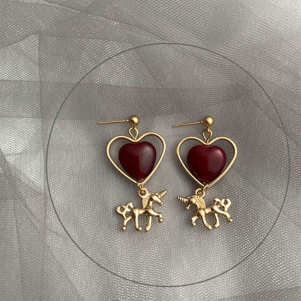 fairy tale unicorn peach heart red resin love earrings clip girl without ear hole, Black
fairy tale unicorn peach heart red resin love earrings clip girl without ear hole, Black