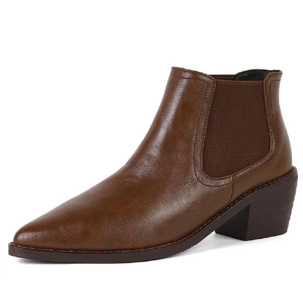 boots women's genuine leather elastic fabric patchwork med chunky heel pointed toe slip-on autumn ankle casual daily short, Black
boots women's genuine leather elastic fabric patchwork med chunky heel pointed toe slip-on autumn ankle casual daily short, Black