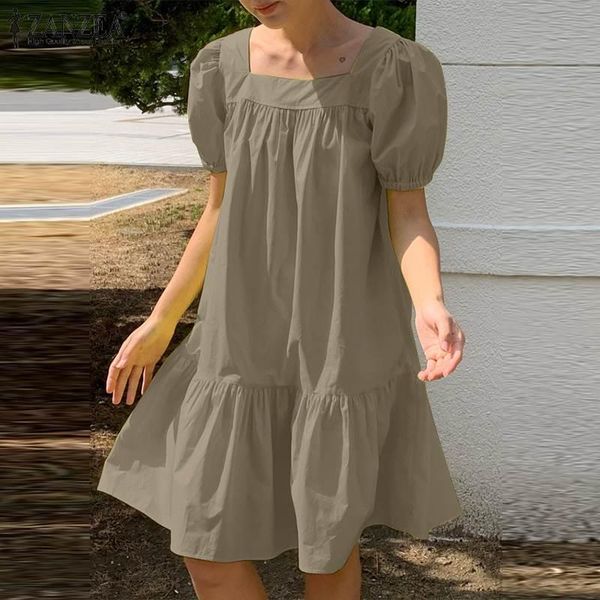 party dresses 2022 summer women solid ruffle dress short puff sleeve sundress fashion square neck female holiday beach kaftan, White;black
party dresses 2022 summer women solid ruffle dress short puff sleeve sundress fashion square neck female holiday beach kaftan, White;black