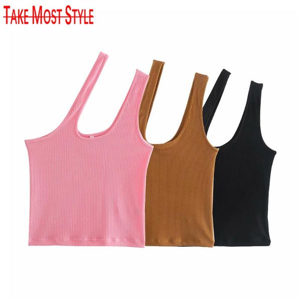 women's tanks & camis women fashion asymmetric cropped ribbed knit tank vintage sleeveless stretch slim female mujer, White
women's tanks & camis women fashion asymmetric cropped ribbed knit tank vintage sleeveless stretch slim female mujer, White