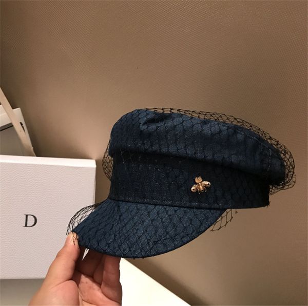 hat spring and autumn mesh bee denim cap elegant female octagonal painter hat, Yellow
hat spring and autumn mesh bee denim cap elegant female octagonal painter hat, Yellow