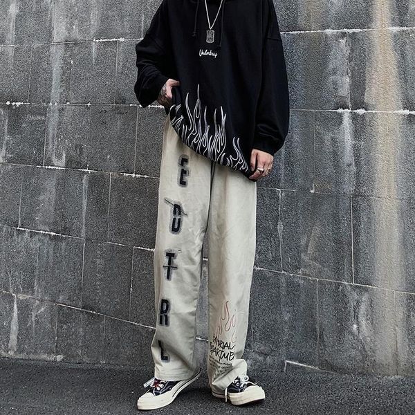 men's jeans hip-hop straight trousers fashion vintage printed high street casual loose trend, Blue
men's jeans hip-hop straight trousers fashion vintage printed high street casual loose trend, Blue