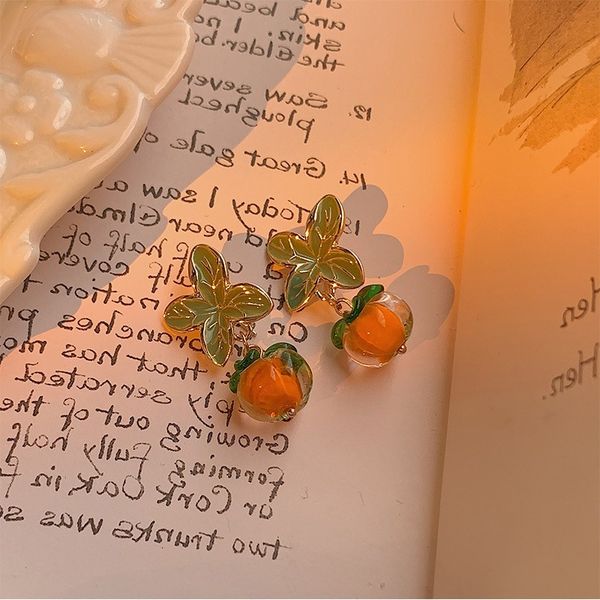 925 silver needle persimmon ruyisen series of personalized earrings, Golden;silver
925 silver needle persimmon ruyisen series of personalized earrings, Golden;silver