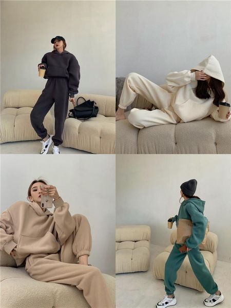 women's two piece pants winter loose solid tracksuit white cotton velvet short hooded sweater sportswear casual pieces set female jogge
women's two piece pants winter loose solid tracksuit white cotton velvet short hooded sweater sportswear casual pieces set female jogge