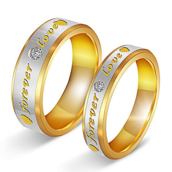 forever love couple rings stainless steel band ring for women men boho jewelry, Silver