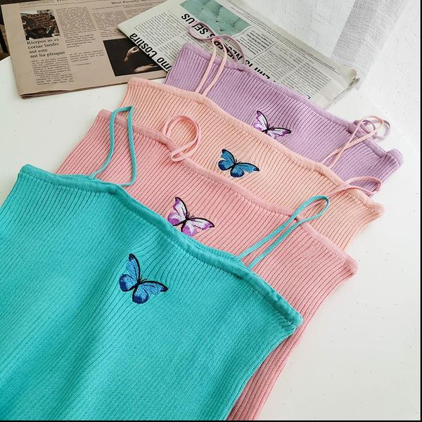strap femme skinny summer women tank simcrop high street butterfly casual or, White
strap femme skinny summer women tank simcrop high street butterfly casual or, White