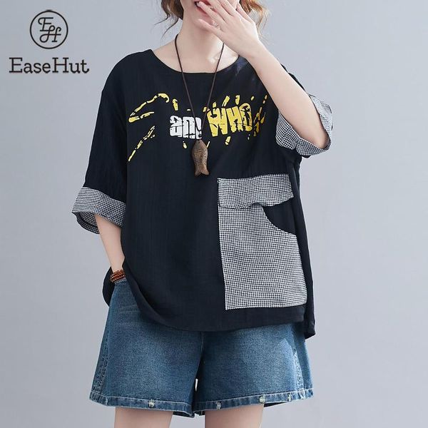 easehut 2021 women t-shirt o-neck short sleeve chic print plaid splicing pocket loose casual plus size summer female women's, White
easehut 2021 women t-shirt o-neck short sleeve chic print plaid splicing pocket loose casual plus size summer female women's, White