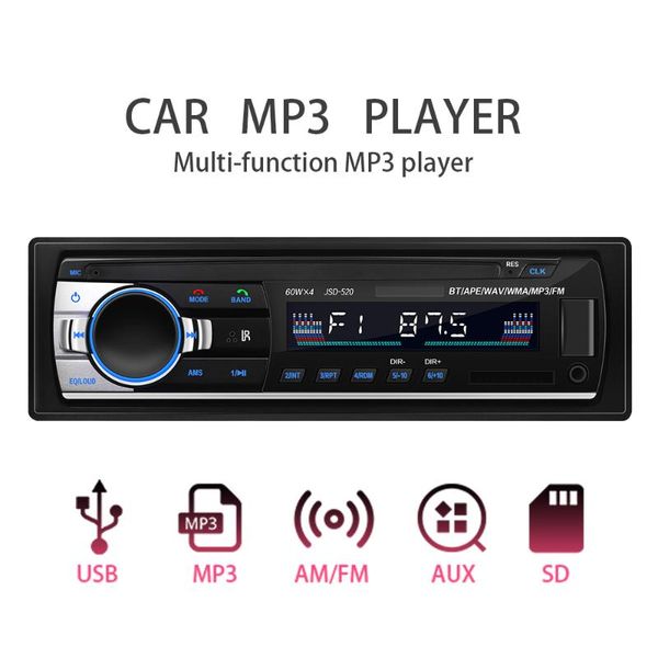 car audio 1 din radio jsd-520 mp3 bluetooth/ usb/fm/tf/aux stereo player digital and media receiver
car audio 1 din radio jsd-520 mp3 bluetooth/ usb/fm/tf/aux stereo player digital and media receiver