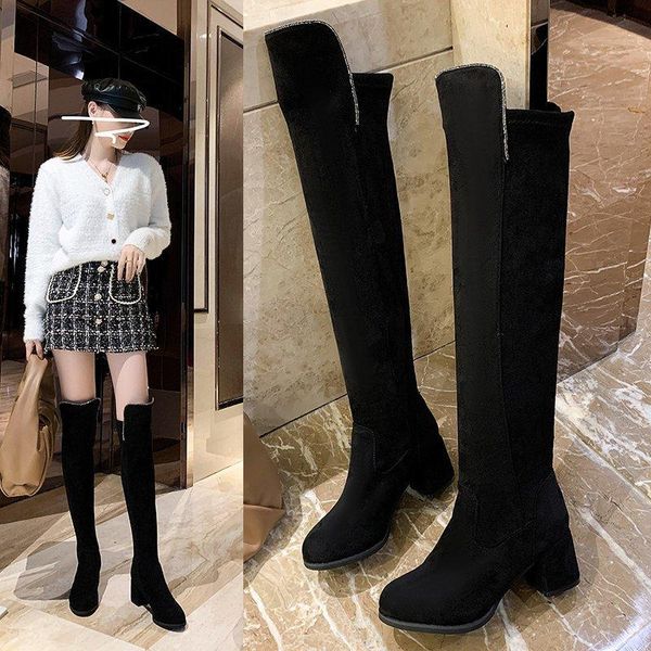 boots over-the-knee women's autumn and winter style suede stretch high thick heel rider comfortable, Black
boots over-the-knee women's autumn and winter style suede stretch high thick heel rider comfortable, Black