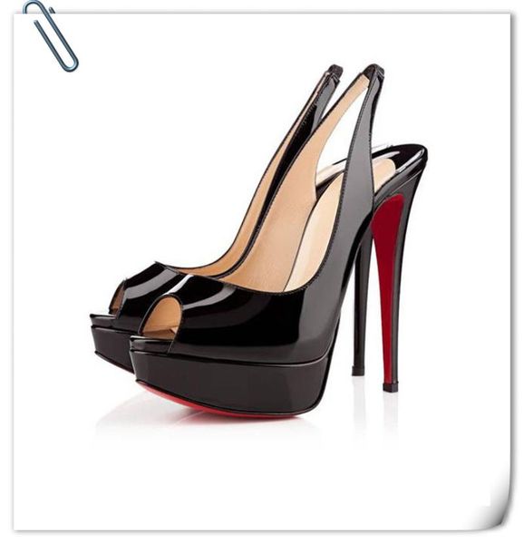 dress shoes brand platform woman peep toe red bottom 14cm high heels pumps women fashion wedding (with box, Black
dress shoes brand platform woman peep toe red bottom 14cm high heels pumps women fashion wedding (with box, Black