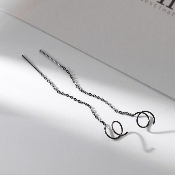 dangle & chandelier fashion jewelry rotating geometric chain earrings long hip hop black plating metal for woman party gifts, Silver 
dangle & chandelier fashion jewelry rotating geometric chain earrings long hip hop black plating metal for woman party gifts, Silver