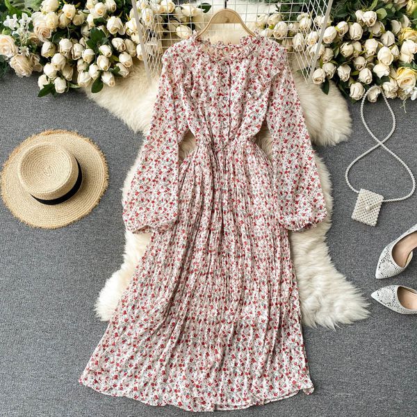 dresses french pleated floral women sweet sleeve o neck a-line es autumn elegant bohemian print midi, Black;gray
dresses french pleated floral women sweet sleeve o neck a-line es autumn elegant bohemian print midi, Black;gray