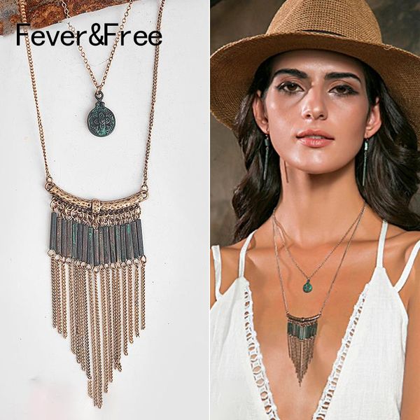 pendant necklaces fever&bohemia ethnic double layer for women alloy chain female tassel necklace statement jewelry, Silver
pendant necklaces fever&bohemia ethnic double layer for women alloy chain female tassel necklace statement jewelry, Silver