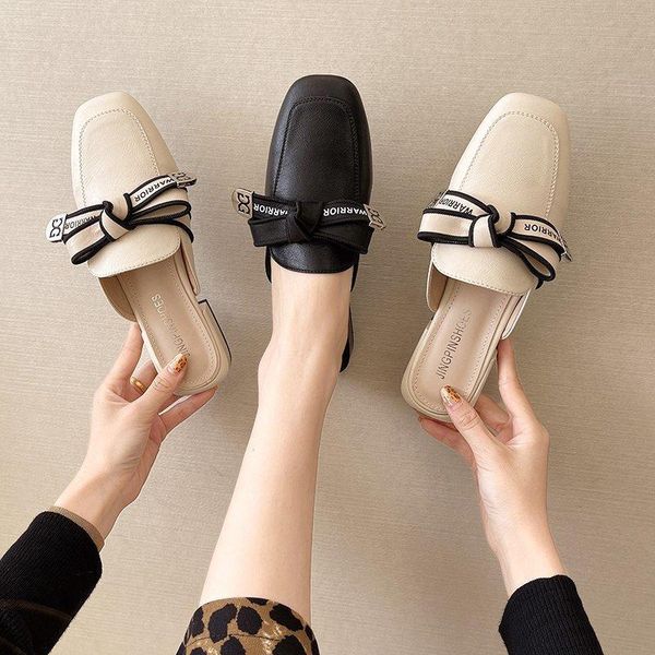 slippers square bow semi-ess spring 2021 versatile flat ess sandals women shoes for, Black
slippers square bow semi-ess spring 2021 versatile flat ess sandals women shoes for, Black