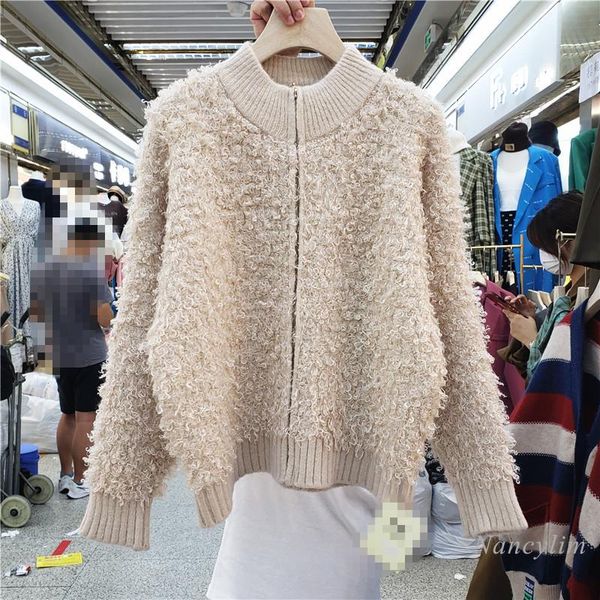 women's jackets women jacket 2021 autumn and winter furry temperament stand collar zipper knitted patch coat femme outwears students, Black;brown
women's jackets women jacket 2021 autumn and winter furry temperament stand collar zipper knitted patch coat femme outwears students, Black;brown