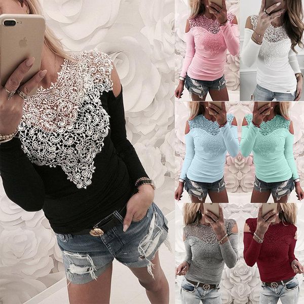 s-3xl lace splice long sleeve t-shirt 2021 autumn summer casual women hollow out shirt off shoulder women's, White
s-3xl lace splice long sleeve t-shirt 2021 autumn summer casual women hollow out shirt off shoulder women's, White