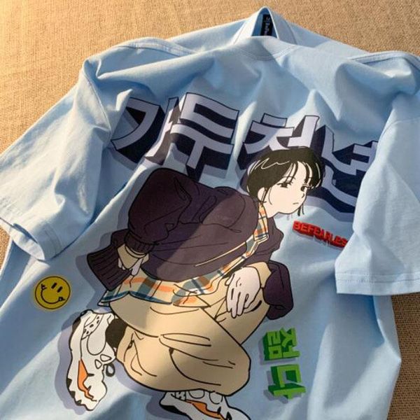 women's t-shirt cartoon print women t-shirts japan style short sleeve round collar tee shirt femme blue white t
women's t-shirt cartoon print women t-shirts japan style short sleeve round collar tee shirt femme blue white t