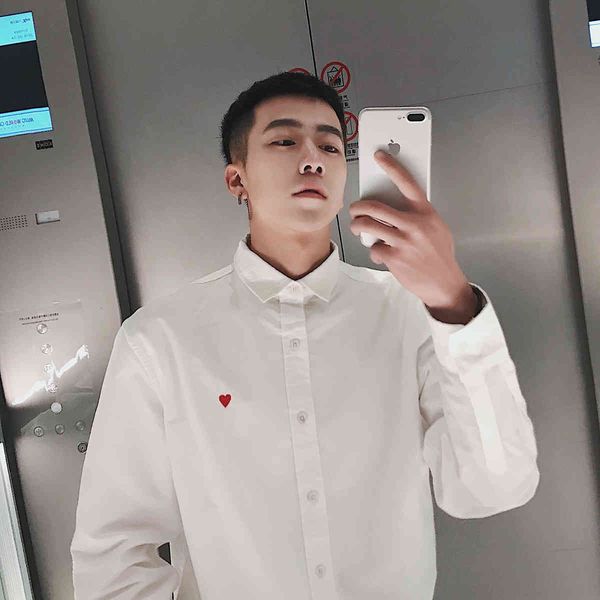 men's casual shirts korean style fashion coats long sleeves embroidery loose black/white color cotton clothes size s-xl aw9h, White;black
men's casual shirts korean style fashion coats long sleeves embroidery loose black/white color cotton clothes size s-xl aw9h, White;black