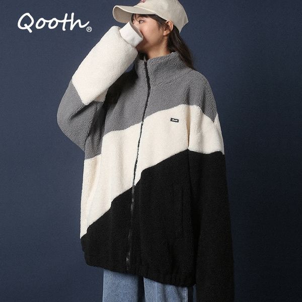 qooth ins trendy women's winter jacket warm zip up fur coat woolen pocket loose style oversized patchwork thick coats s-xl qt303 210518, Black;brown
qooth ins trendy women's winter jacket warm zip up fur coat woolen pocket loose style oversized patchwork thick coats s-xl qt303 210518, Black;brown