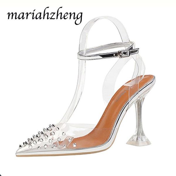 meriahzheng 9.5cm fashion pointed shallow mouth high heels transparent rivets with sandals cat heel hollow women's shoes lsj, Black
meriahzheng 9.5cm fashion pointed shallow mouth high heels transparent rivets with sandals cat heel hollow women's shoes lsj, Black