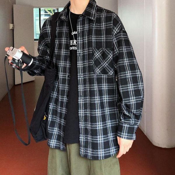 men's fashion retro casual shirt autumn cotton plaid men streetwear wild loose korean long sleeve shirts mens -5xl, White;black
men's fashion retro casual shirt autumn cotton plaid men streetwear wild loose korean long sleeve shirts mens -5xl, White;black