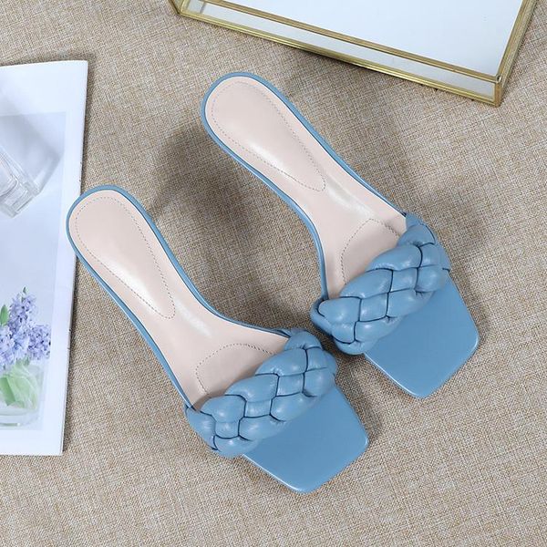 fashion sandals summer woven word with stiletto high heel women's shoes square toe open and slippers, Black
fashion sandals summer woven word with stiletto high heel women's shoes square toe open and slippers, Black