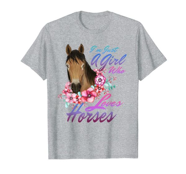 Just A Girl Who Loves Horses Shirt Horse Lover Gift Women T-Shirt, Mainly pictures
