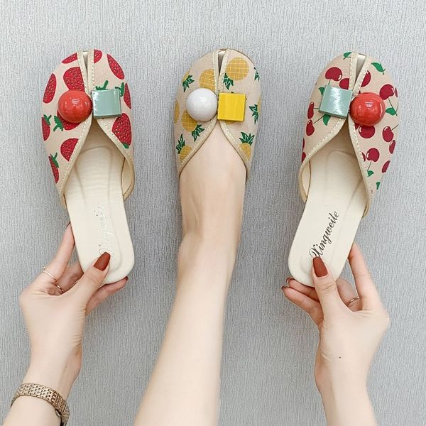 luxury slippers strawberry slipper wear 2021 summer women's sho flat bottom go out cherry baotou half fish mouth beach cool drag, Black
luxury slippers strawberry slipper wear 2021 summer women's sho flat bottom go out cherry baotou half fish mouth beach cool drag, Black