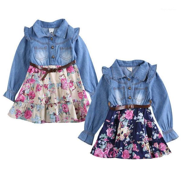 girl's dresses canis princess kid baby girl long sleeve party casual floral ruffle denim dress clothes 2-6y1, Red;yellow
girl's dresses canis princess kid baby girl long sleeve party casual floral ruffle denim dress clothes 2-6y1, Red;yellow