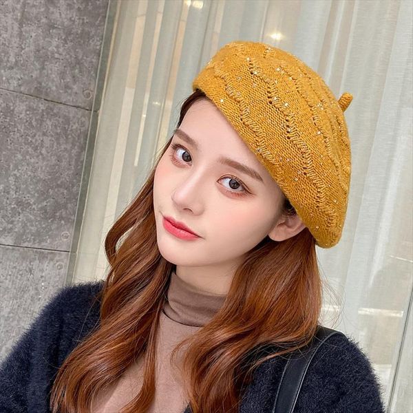 fashion pattern crochet women beret with sequins winter solid pumpkin hat flat french cap wholesale, Blue;gray
fashion pattern crochet women beret with sequins winter solid pumpkin hat flat french cap wholesale, Blue;gray