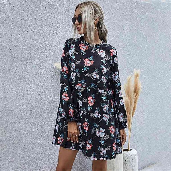 2021 new autumn winter fashion floral women casual full sleeve high waist loose print dress, Black;gray
2021 new autumn winter fashion floral women casual full sleeve high waist loose print dress, Black;gray