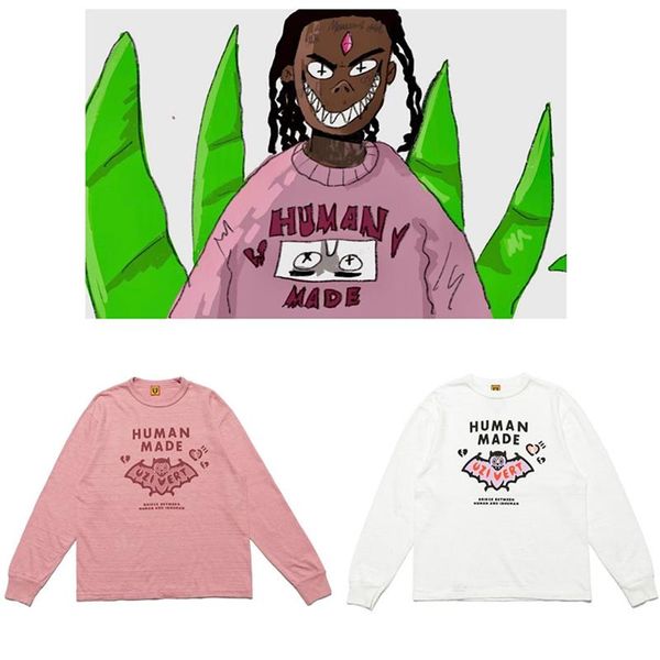 men's t-shirts human made long sleeve white fashion t shirt men 1:1 bat tee casual women t-shirt clothing, White;black
men's t-shirts human made long sleeve white fashion t shirt men 1:1 bat tee casual women t-shirt clothing, White;black