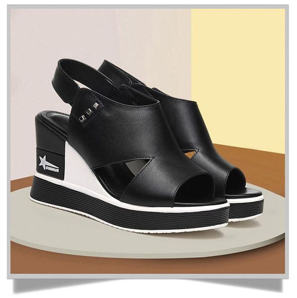 dress shoes fashion peep toe non-slip heighten 8cm woman wearable sandals black pu leather hollow out platform wedges rome
dress shoes fashion peep toe non-slip heighten 8cm woman wearable sandals black pu leather hollow out platform wedges rome